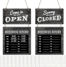 Business Hours Sign Store Hours Sign Hanging Open and Closed Signal Double Sided