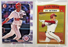 (2) 2019 Bowman Base #92 Juan Soto & 2021 Heritage In Action #36 - Nats/Pad!