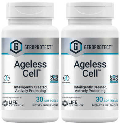 GEROPROTECT AGELESS CELL YOUTHFUL CELLULAR AGING  HEALTH 60 Sgel LIFE EXTENSION