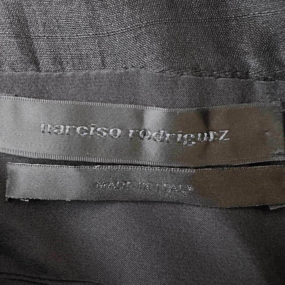 Vestido midi de cóctel de seda negro Narciso Rodriguez talla 10 funda de diseño Foto 4 de 4