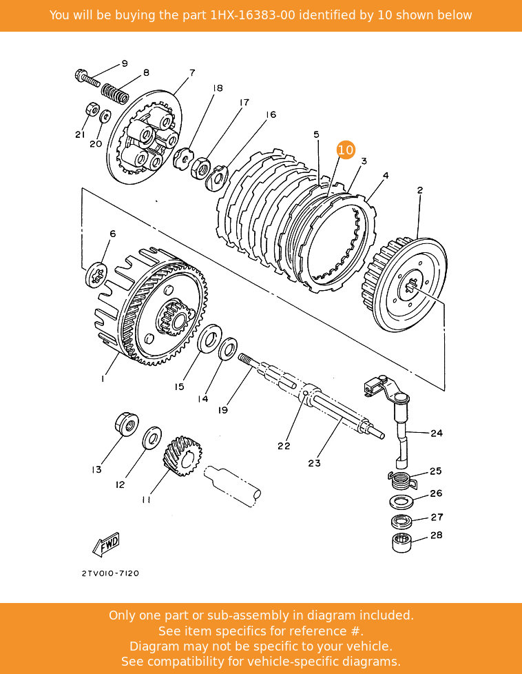 YAMAHA Spring, Clutch Boss, 1HX-16383-00 OEM FZR250 TZ125 FZ400