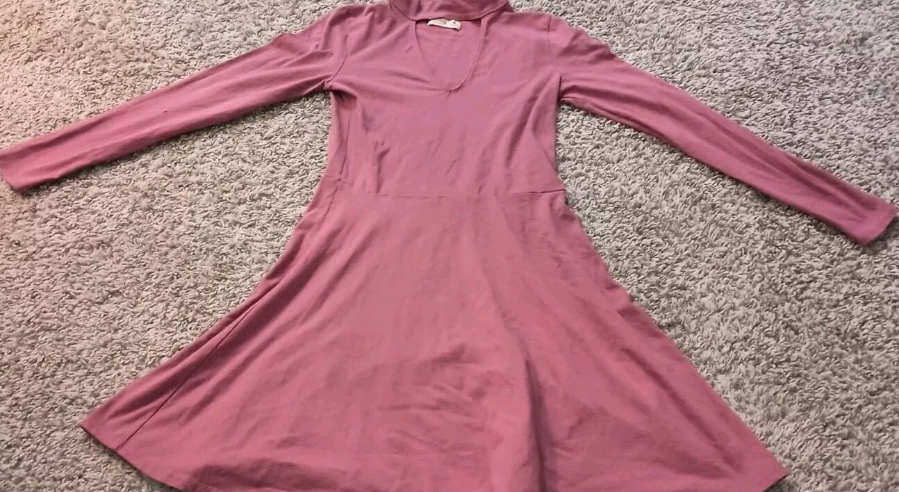 Women's Hollister Shirt Dress Size Medium Color Pink Cute Accents Church College