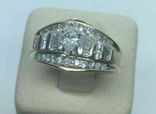 3CT Marquise Cut Simulated Diamond 14k White Gold Plated Engagement Ring Women