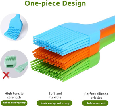2XSilicone Basting Pastry Brush Oil Brushes For Cake Bread Butter Baking Tools