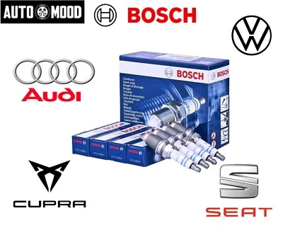 BOSCH 4 CANDELE VW GOLF VII 1.4 TSFi TGI CNG A3 LEON IV SEAT AUDI Y5KPP332 0241145523