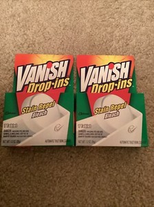 2 New Vanish Bleach Drop-Ins Tablets Stain Repel Green