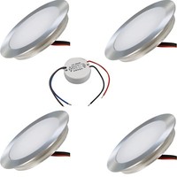 LED Einbauspot 12V 0,5W IP67 Flach Ø55Mm Lochausschnitt 46Mm Boden Wand & AußEn