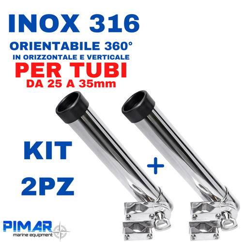 Supporto Per Canne Da Pesca ISURE MARINE - Acciaio Inox, Orientabile 360°, Estraibile, Per Barca