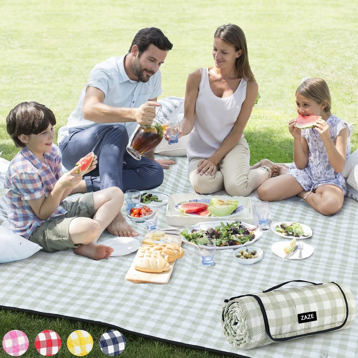 Extra Large Picnic Outdoor Blanket, 80''x80'' Waterproof Foldable