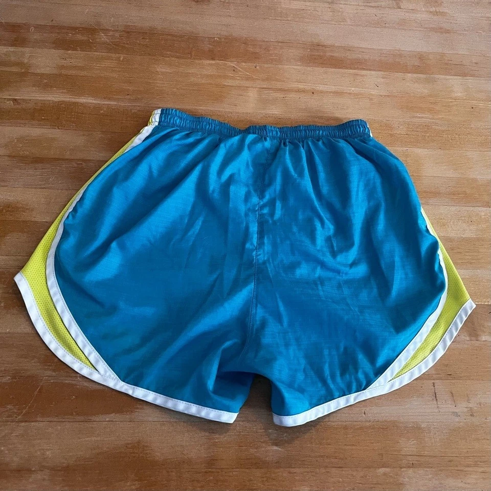 Nike Blue and Yellow Running Track Shorts Bright Colorblock EUC - Image 3 of 4