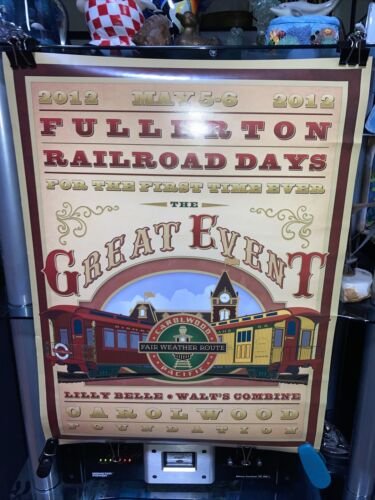 Walt Disney Barn Train Poster Carolwood Pacific Railroad Disneyland Griffith - Picture 1 of 6