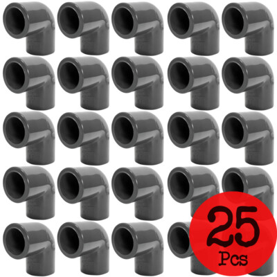 Lot of 25 PCS. Sch 80 PVC 1/2 Inch 90 Degree Elbow Socket Connect