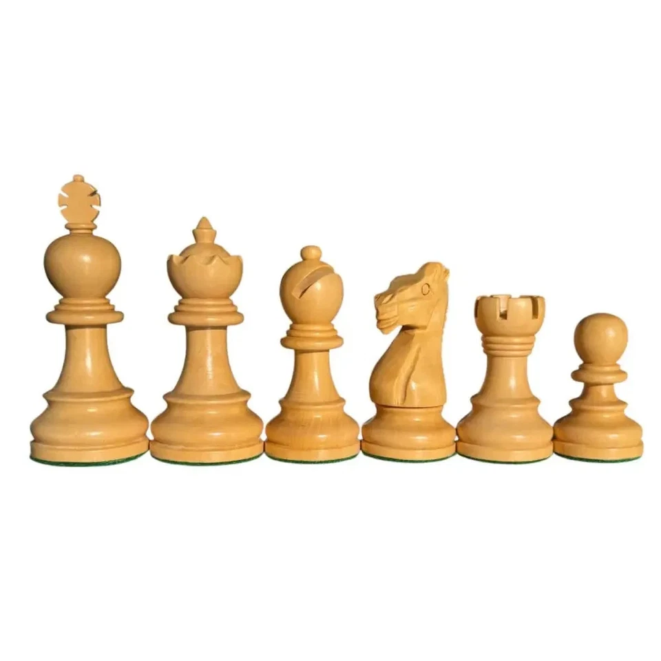 Juego de ajedrez Staunton estándar - Madera Babul - Peso 3X - 4Q - 3 3/4 K Foto 4 de 4