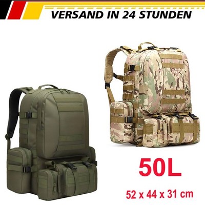 Militär Rucksack 50L Taktischer Wander Camping Outdoor kratzfest abriebfest