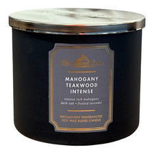 Bath  Body Works MAHOGANY TEAKWOOD INTENSE Scented 3-Wick Candle Large 14.5 oz