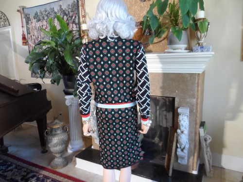 Neu Diane von Furstenberg schwarz Multi Print Wolle Strick Rock Anzug Größe S - Bild 18 von 22