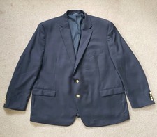 Ralph Lauren 100 Wool Natural Stretch Size 52 R Mens Navy Blue Blazer Jacket