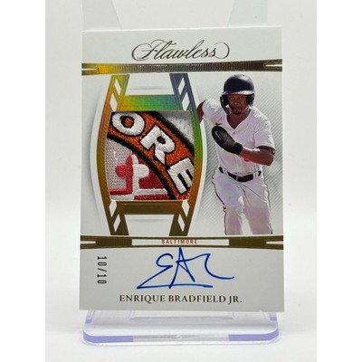 2024 Flawless Enrique Bradfield Gold Jersey Patch Relic Auto 10/10 SSP Orioles