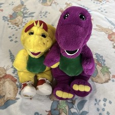 Vintage Barney  BJ Plush 12  Lyons Group 90  s Stuffed Toy Lot