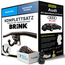 Für AUDI A3 Sportback Typ 8V Anhängerkupplung abnehmbar +eSatz 7pol 13- NEU PKW