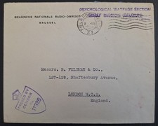 1945 Belgium Censored Cover from Psychological Warfare section Shaef Mission