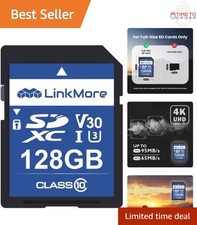 128GB SDXC Card Class 10 U3 V30 Ultra HD 4K Video DSLR Camera PC