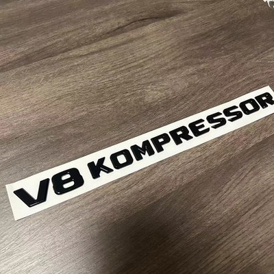 1x Car V8 KOMPRESSOR Schriftzug Emblem Aufkleber Schwarz Glanz Für Mercedes Benz