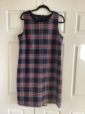 Talbots beautiful plaid dress with velvet neck surround, size 14…worn once.
