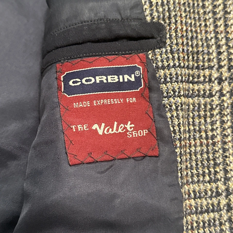 Corbin Mens Blazer Wool Jacket Sport Coat 38 Three Button Preppy (READ DESC) - Image 3 of 4