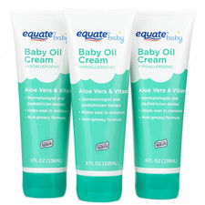 Equate Baby Hypoallergenic Baby Aloe-vera  vitamin Oil Cream E 8 fl oz PACK 3 
