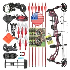 Compound Bow Hunting Kit 35-70LBS Adjustable 16-30" Draw Length Hunting Target