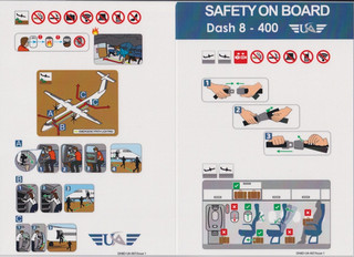 SAFETY CARD: Universal Air Dash 8 400 DH8D UA 007/Issue 1