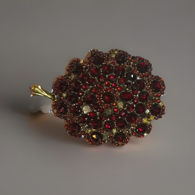 Antique Bohemian Garnet Brooch and Pendant, Tombac, c. 1900-1910 Victorian Era