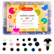 Incraftables Safety Eyes for Amigurumi (300pcs Set) W/ Plastic Safety Eyes Nose