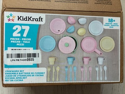 Kidkraft 27 pc Pastel Plastic Cookware Play Kitchen Playset
