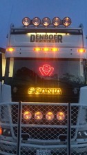 FOR SCANIA GRILLE LOGO LED BACK-LIT ABS PLASTIC - AMBER LED