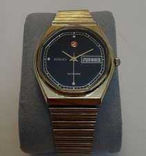 Rado Voyager Automatic Swiss Day/Date Black Dial 636.3220.2 Diamond Vintage