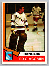 1974-75 O-PEE-CHEE #160 ED GIACOMIN NEW YORK RANGERS