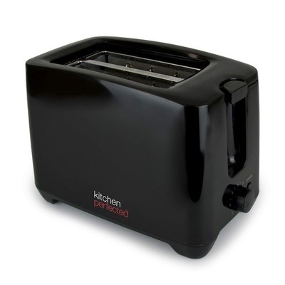 Kitchen Perfected  2 Scheiben Extra Breite Schlitze 2 Toaster, Schwarz 2 Toaster 
