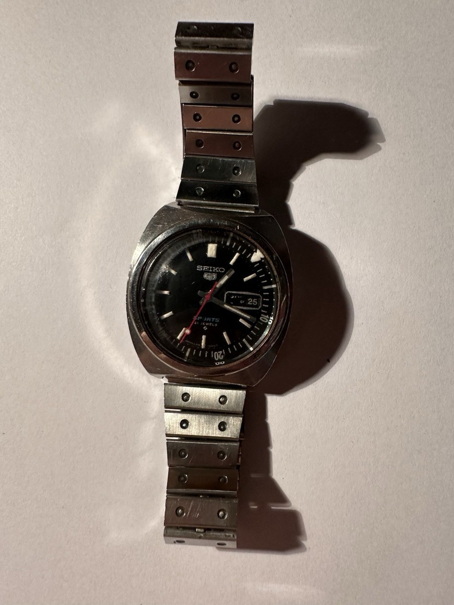 Seiko 5 Sports Men's Black Watch - 6119-6023 for sale online | eBay