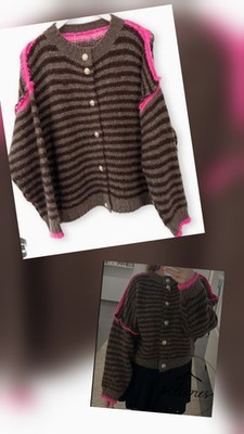 Strickjacke Cardigan  Strickpullover Streifen  Neu 