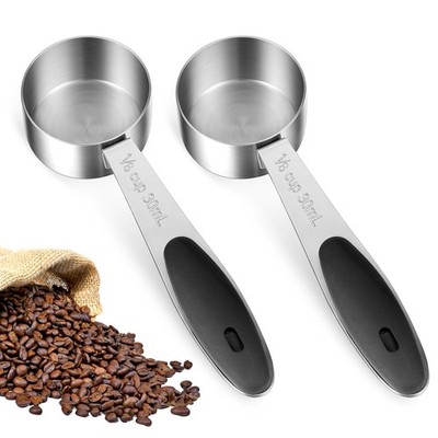 2pcs 1/8 Cup Measuring Cup, Stainless Steel Coffee Scoop