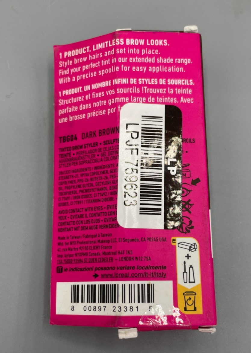 NYX PROFESSIONAL MAKEUP The Brow Glue Extreme Hold Dark Brown 0.17 Oz