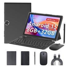 BYANDBY Android 14, 2 in 1 Tablet with Keyboard, 10 inch Tablets, 8GB 64GB/1TB
