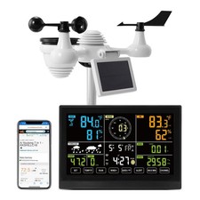 SucceBuy 7-in-1 Wi-Fi Weather Station 7.5 Display Solar Sensor Alerts