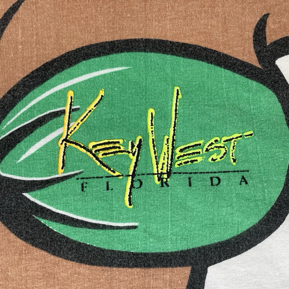 VINTAGE Cotton Power T-Shirt One Size All Over Print Bikini Babe Key West FL VTG - Image 2 of 4