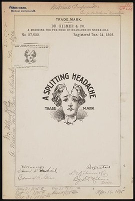Dr. Kilmer & Co. for A Splitting Headache brand A Medicine for the Cure of