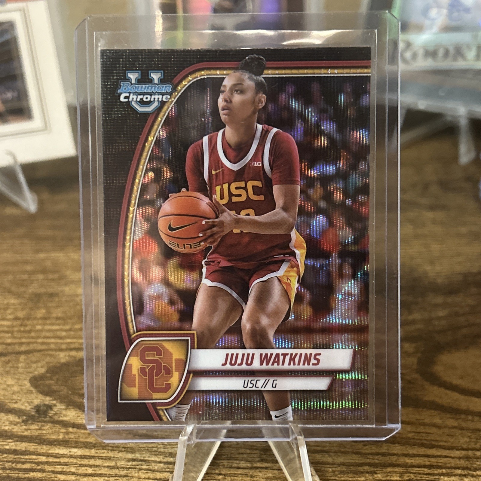JUJU WATKINS USC 2024-25 Bowman U Chrome Black Wave Refractor #37 Mint