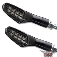 2 X 12V LED Mini Blinker Schwarz Universal Motorrad Quad Roller E-Zulassung