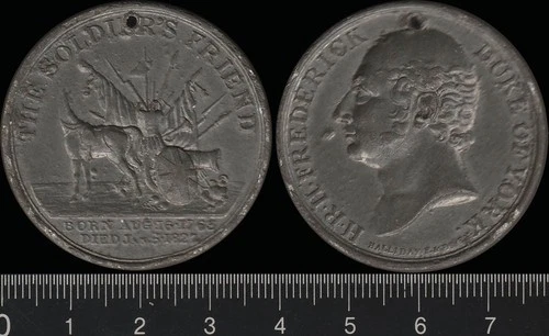 Great Britain: 1827 Frederick Duke of York The Soldier's Friend Death medal